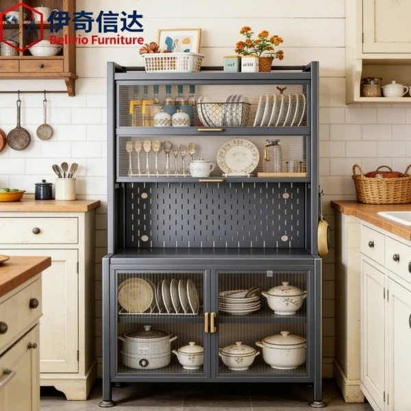 Large Kitchen Pantry Cabinet Freestanding - Vintage Kitchen Display