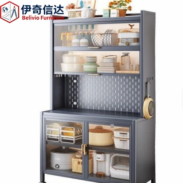 Large Kitchen Pantry Cabinet Freestanding - Full Storage View
